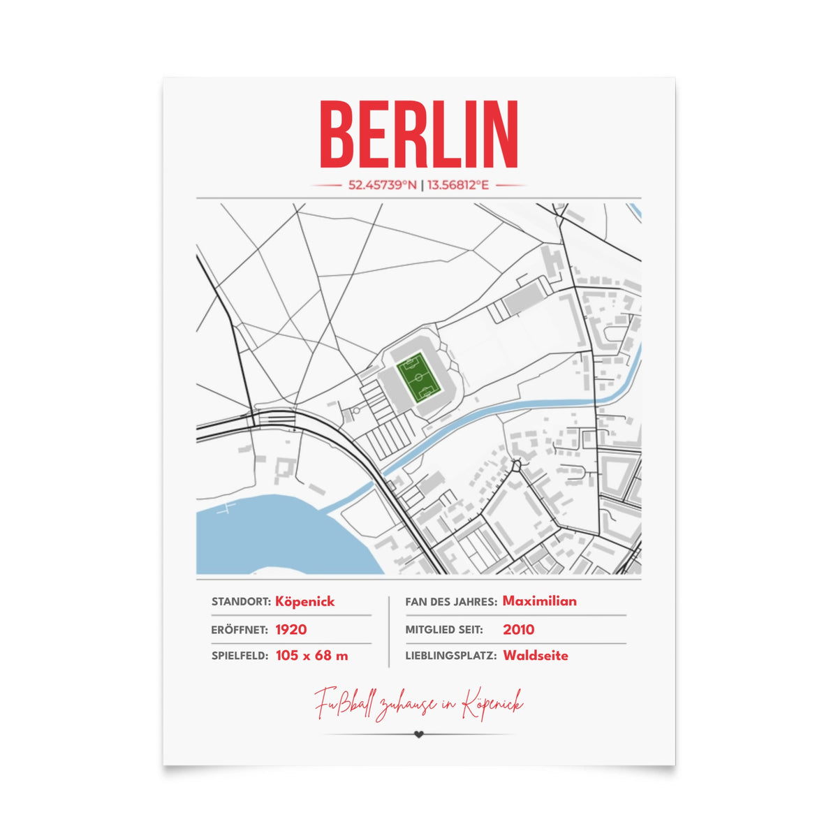 Personalisiertes Stadion-Wandbild – (U) Berlin Maps
