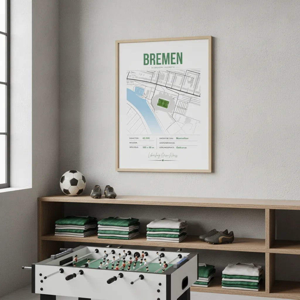 Personalisiertes Stadion-Wandbild – Bremen Maps
