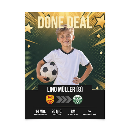 Personalisiertes Fußball-Transferposter – Stars Edition