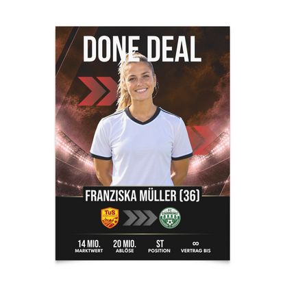 Personalisiertes Fußball-Transferposter – Stadion Edition