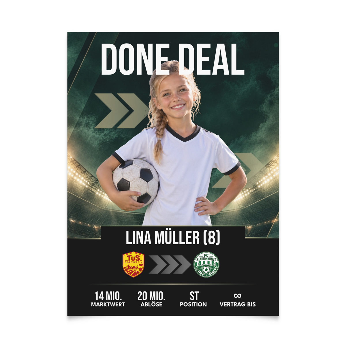Personalisiertes Fußball-Transferposter – Stadion Edition