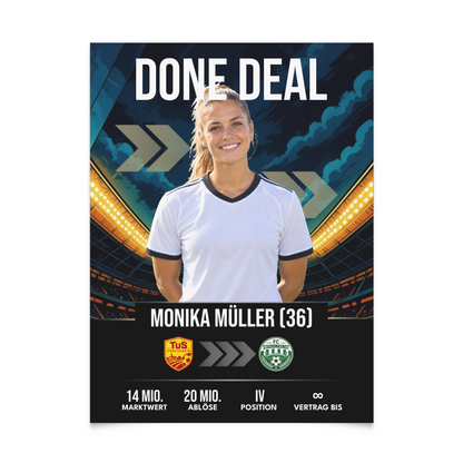 Personalisiertes Fußball-Transferposter – Comic Edition