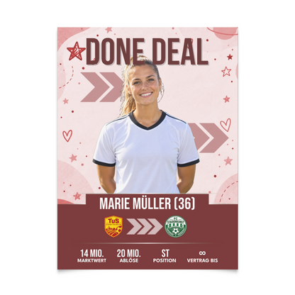 Personalisiertes Fußball-Transferposter – Weltall Edition
