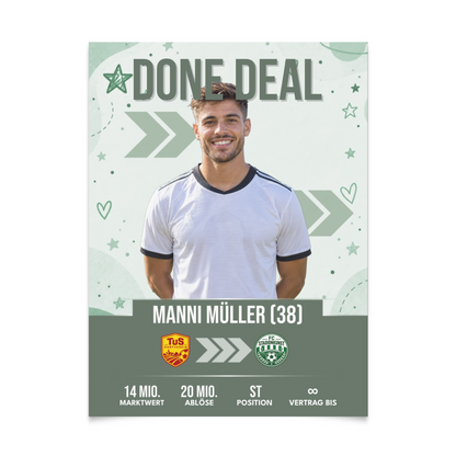 Personalisiertes Fußball-Transferposter – Weltall Edition