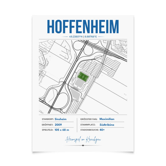 Personalisiertes Stadion-Wandbild – Hoffenheim Maps