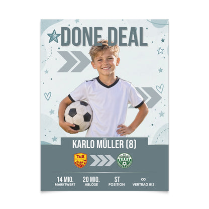 Personalisiertes Fußball-Transferposter – Weltall Edition
