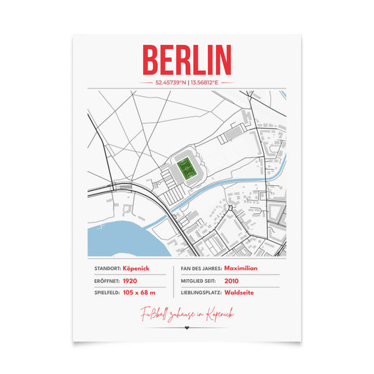 Personalisiertes Stadion-Wandbild – (U) Berlin Maps