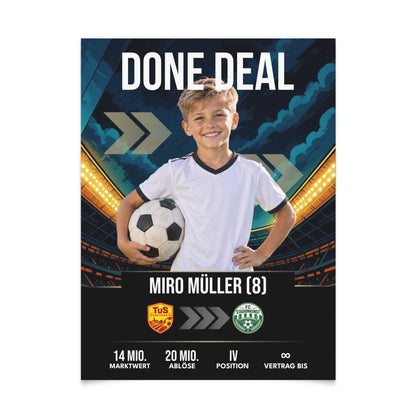 Personalisiertes Fußball-Transferposter – Comic Edition
